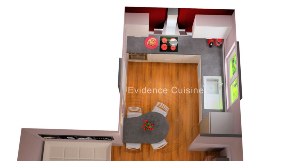Plan 3D Evidence Cuisine