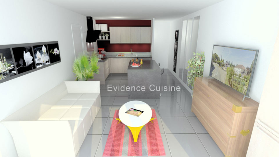 Plan 3D Evidence Cuisine