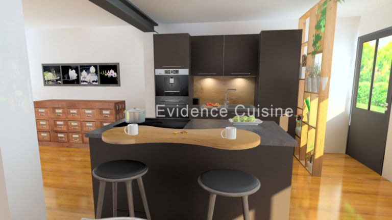 Plan 3D evidence cuisine